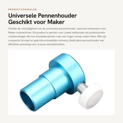Dailygoods- Pennenhouder Universeel - Pennenhouder voor Maker Snijmachines - Aluminiumlegering - Desk Organizer - Hoogwaardige Kwaliteit - Professionele Ontwikkeling - Penadapter