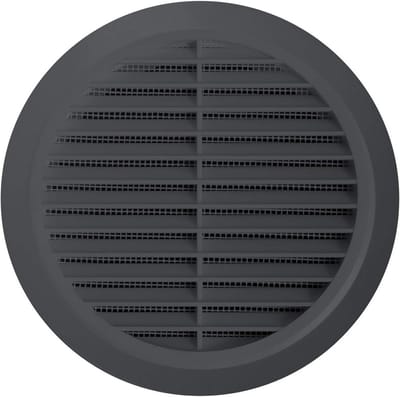 Rond Ventilatie Rooster met Insectennet en Flens 80 mm Antraciet