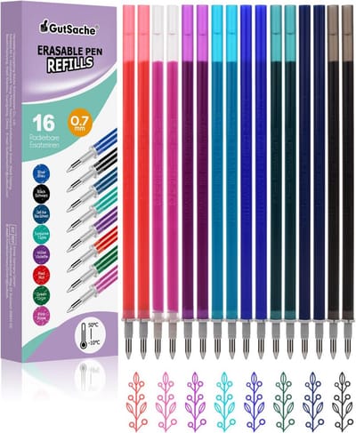Kleurrijke Uitwisbare Vulminen 0.7mm - Ideaal voor Notities, Schetsen en Journals in 8 Kleuren