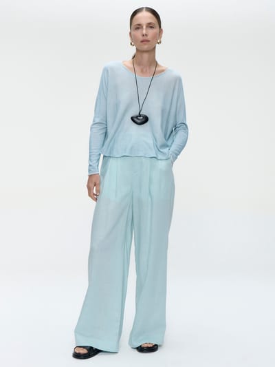 Pullover cotton dyed 3404 | Pastel Blue - Pastel Blue / S