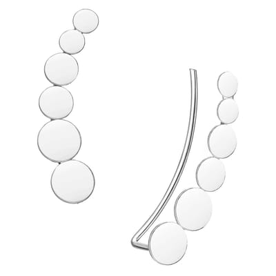 EAR IT UP - Oorklimmers - Cirkels - Circles - Ear climbers - Earclimbers - Ear crawlers - 925 sterling zilver - 24 x 6 mm - 1 paar