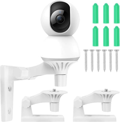 Camera Bevestiging - Huisbeveiliging Houder - Veilige Montage - 180° Verstelbaar - 10x10x1cm - Wit