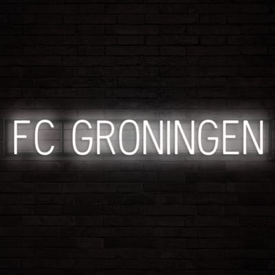 FC GRONINGEN - Lichtreclame Neon LED bord verlicht | SpellBrite | 107,03 x 16 cm | 6 Dimstanden & 8 Lichtanimaties | Reclamebord neon verlichting