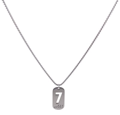 IbizaMen - Heren - ketting - rvs - lucky seven - 7 - 60cm