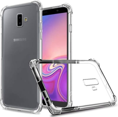 HB Hoesje Geschikt voor Samsung Galaxy J6 Plus - Hybrid Anti Shock Back Cover - Transparant