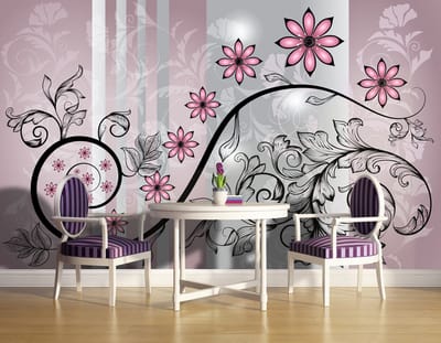 Flowers Floral Pattern Photo Wallcovering