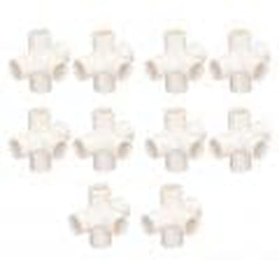 Dailygoods- PVC Pipe Fitting 10 Stuks - 5-Weg Elbow Connector - 20mm Binnen Diameter - Voor Meubels - Geschikt Voor Binnen/Buiten - PVC Materiaal - Pvc Buisconnector