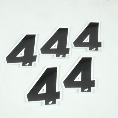 Autocollant stickers UFO pour moto Numero 6 noir 130x100mm Neuf