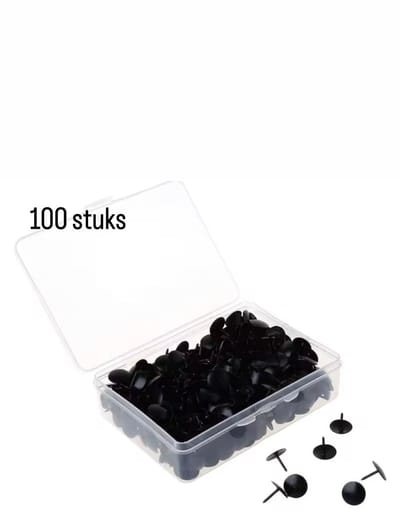 Akyol - Punaises | Prikbord | Memobord | Kantoor artikelen | zwart | 100 stuks - punaise zwart - punaise voor school - brons punaises