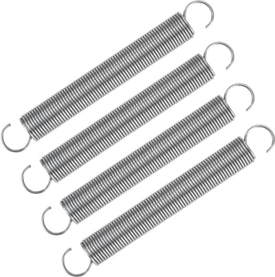 Trekveren RVS - Spanveren Dubbele Haak - Industrieel Gebruik - Hoge Elasticiteit - 80 mm Lengte - Metaalkleur