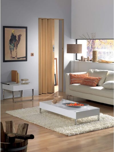 Vouwdeur Licht Eiken - Ruimteverdeler Deur - Ruimte Indelen - Eenvoudige Montage - 84 x 215 cm - Bruin