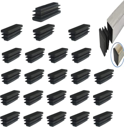 Buisdoppen - Voetdoppen - Vloeren Beschermen - Geribbeld Ontwerp - 40 x 15 mm - Zwart