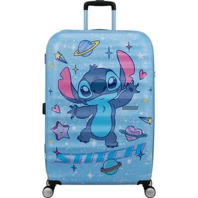 American Tourister trolley Wavebreaker Disney Spinner 77 / 28 Disney Trolley Stitch Universe Lichtblauw