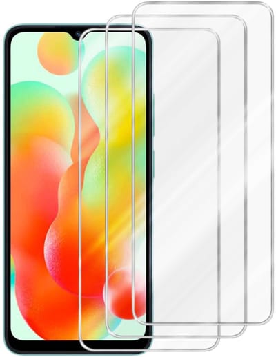 Cadorabo 3x Screenprotector geschikt voor Xiaomi RedMi 11A / RedMi 12C / POCO C55 - Beschermende Pantser Film in KRISTALHELDER - Getemperd (Tempered) Display beschermend glas in 9H hardheid met 3D Touch