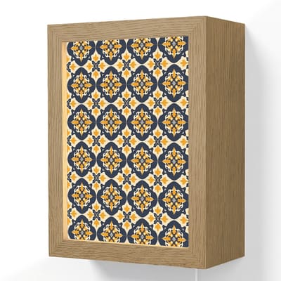 Wandlamp 15x20 cm - Oplaadbaar - Patroon - Siertegel - Kleurrijk - Wandlampen binnen woonkamer - Slaapkamer lamp met kabel - Decoratieve nachtlamp - Vloerlamp snoer