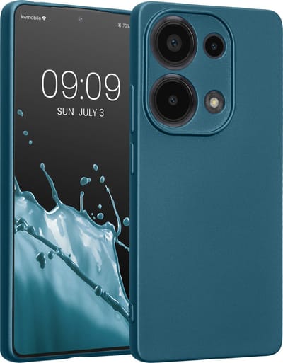 kwmobile metallic telefoonhoesje van TPU - geschikt voor Xiaomi Redmi Note 13 Pro 4G - Flexible case voor smartphone - In Metallic carabisch blauw