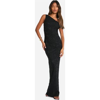 boohoo Dames Jacquard Bloemen Twist-band Maxi Jurk | Zwart | Maat: 36