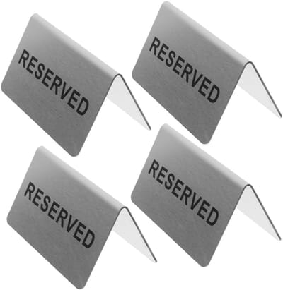 Tafel Reserveringsborden - Zitplaatskaarten - Restaurant Tafelmarkering - Dubbelzijdig Ontwerp - 10 x 6 cm - Zilver