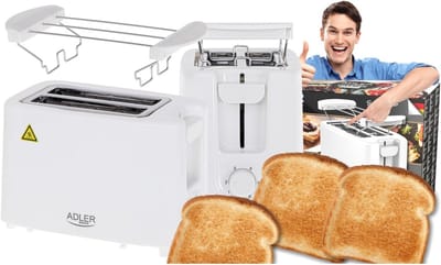 Broodrooster - Tosti Apparaat - Ontbijt Maken - Met Broodjesgrill - 650 Watt - Wit