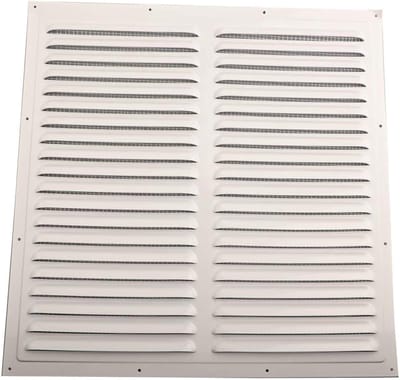 Ventilatieafdekking Metaal - Rooster Afdekking - Luchtstroom Beheren - Geïntegreerd Insectennet - 100 x 100 mm - Wit
