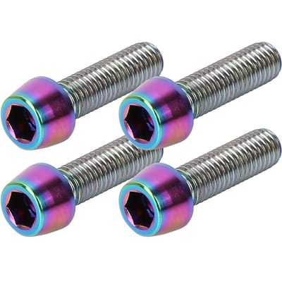 4 stuks M5*18mm Fiets Titaniumlegering Conische Bouten Mountainbike Stuurpen Bevestigingsschroeven gray