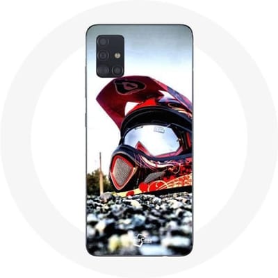 Coque maniacase pour Samsung Galaxy A51 Motocross Casque zwart
