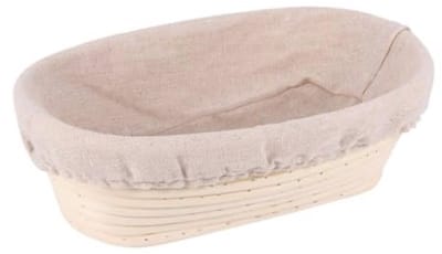 Ovale Gaarmand voor Zuurdeeg - Handgemaakte Deegmand van Rotan 30 x 14 x 7 cm
