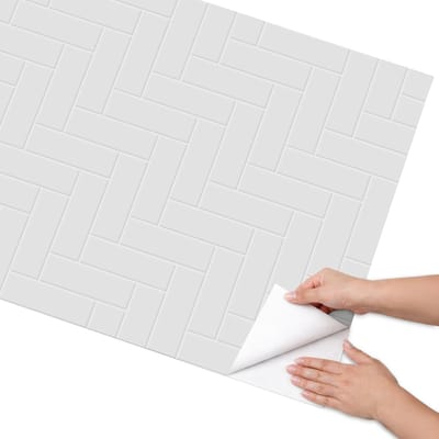 Coloray Meubel Wrap Folie - Wit Meubelfolie - 75x150 cm - Decoratiefolie Mozaïekpatroon - Meubel Wrap Folie - Minimalist Meubelfolie - Plakfolie Meubels - Keuken decoratie - Achtergronden en patronen
