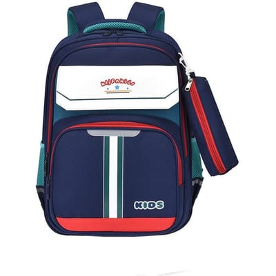 Kinder Trolley Schooltas voor Basisschool Jongens en Meisjes Britse Stijl Trappenklimmen Dubbel Doel Rugzak blue