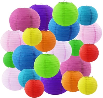 Dailygoods - 22 Stuks Kleurrijke Papieren Lantaarns voor Feestdecoratie