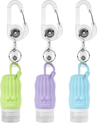 Famanu – Siliconen reisflessen set van 3 - lekvrije knijpflessen 56 ml met haak - herbruikbare reiscontainers voor shampoo en conditioner
