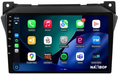 Geschikt voor Suzuki Alto (2008 t/m 2014) | 9 inch Android 15.0 CarPlay autoradio | Draadloos CarPlay & Android Auto | 2GB RAM + 32GB | Mic, Camera (AHD) & DAB+ | Bluetooth & WiFi | NAVIBOP NB-1422 | Bouwjaar 2008 t/m 2014