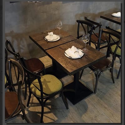 Hoge Bistrotafel Vierkant 60x60 cm - Staand Tafel voor Binnen en Buiten - MDF en RVS Onderstel