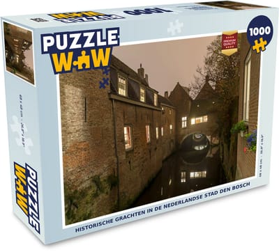 Puzzel Historische grachten in de Nederlandse stad Den Bosch - Legpuzzel - Puzzel 1000 stukjes volwassenen