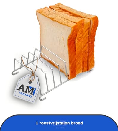 1 roestvrijstalen brood- en toastrekje, bakt meerdere sneetjes tegelijk - accessoire voor airfryer - vaatwasserbestendig, duurzaam & roestvrij - ideaal voor toast, wafels en opbergen van bestek - geschikt voor keuken en camping - keukenmusthave