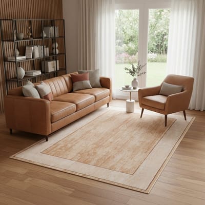 Tapiso Nora Vloerkleed Klassiek Geometrisch Design Bruin Beige Kortpolig Tapijt Antislip Vlekbestendig Kleed Voor Woonkamer Slaapkamer Hal Easy Care OEKO TEX - 70x150