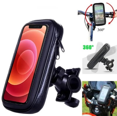 Telefoonhouder voor Fiets en Motor met 360 graden rotatie - GSM Houder Fiets - Fietshouder - Fiets Accessoires - Zwart