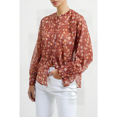 French Connection Cecila Recycled Hallie Crinkle Shirt Honey Bronze Größe: XS | Blusen Outlet | Damen | Braun