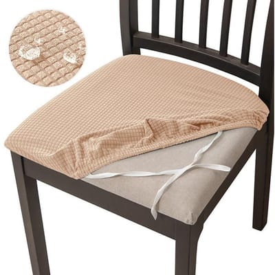 Housse de coussin de siège anti-rayures, housses de chaise extensibles résistantes à l'eau pour salle à manger, bureau et cuisine, protecteurs de tabouret anti-salissures 1 piece white