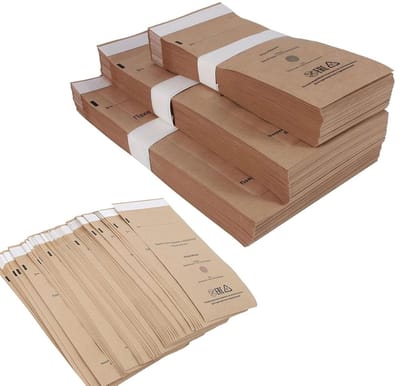 Verpakking van 100 stuks - 3,9 x 7,9 inch zelfklevende gesteriliseerde zakken - geschikt voor tandartsinstrumenten, nagelinstrumenten en reinigingsinstrumenten - één doos verpakt in kraftpapier.
