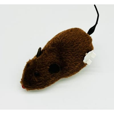 Souris Chat Jouet à Remonter Souris Réaliste à Fourrure Jouet Interactif pour Animaux de Compagnie Souris Amusante en Mouvement pour Chasse et Jeu de Bond Stimule l'Instinct de Chasse en Intérieur brun foncé