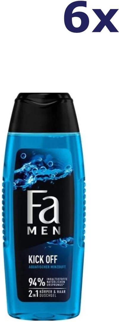 6x Fa Men Kick Off 2in1 Shower Gel 250 ml