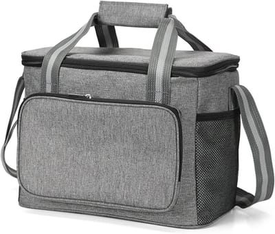 Geïsoleerde Koeltas - Draagbare Koelbox - Picknick en Reizen - Houdt Drankjes Koud - 15 Liter Capaciteit - Grijs