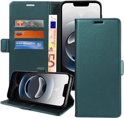 ChiGuard Book Case Hoesje geschikt voor iPhone 16e - Magnetische Sluiting - Portemonnee Turqoise