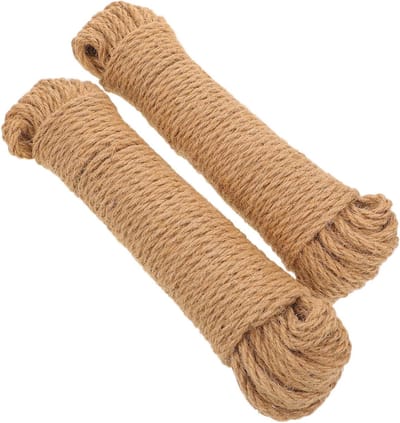 Jute Touw - Handgeweven Koord - Knutselen & Tuinieren - Natuurlijk & Sterk - 2 Rollen - Khaki