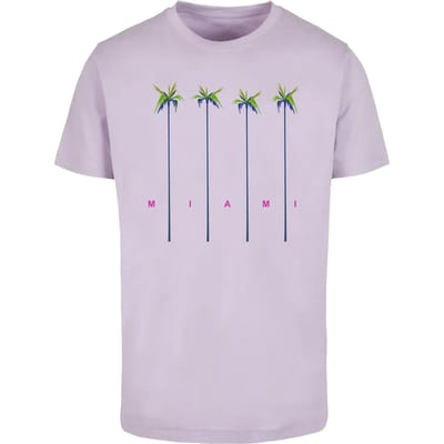 Mister Tee - Miami Palms Heren T-shirt - L - Lila