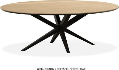 Maxfurn - Ovale eettafel 180x102cm met verjongde rand | Zeer krasvast | Kleur: Fresh oak