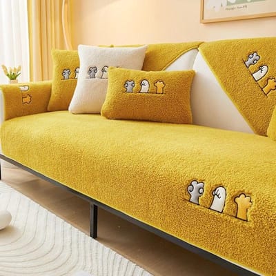 Winter Warm Lams Fluwelen Bank Handdoek Nordic Dikke Pluche Antislip Bankhoes voor Woonkamer Sectionele L-vormige bankhoezen 70x70cm 1pc