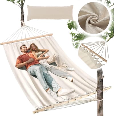Hangmat - 2 persoons - 200x140cm - beige