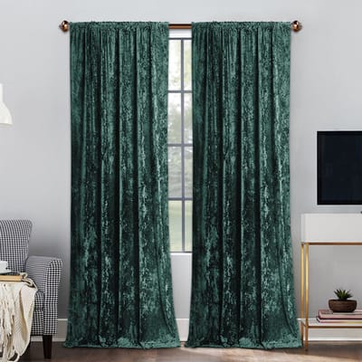 Qelus Fluwelen Gordijnen Verduisterend - Lichtwerend & Geluiddempend - Zacht Fluweel voor Slaapkamer Woonkamer - 1 Stuk(Groen, B140 x H175cm)